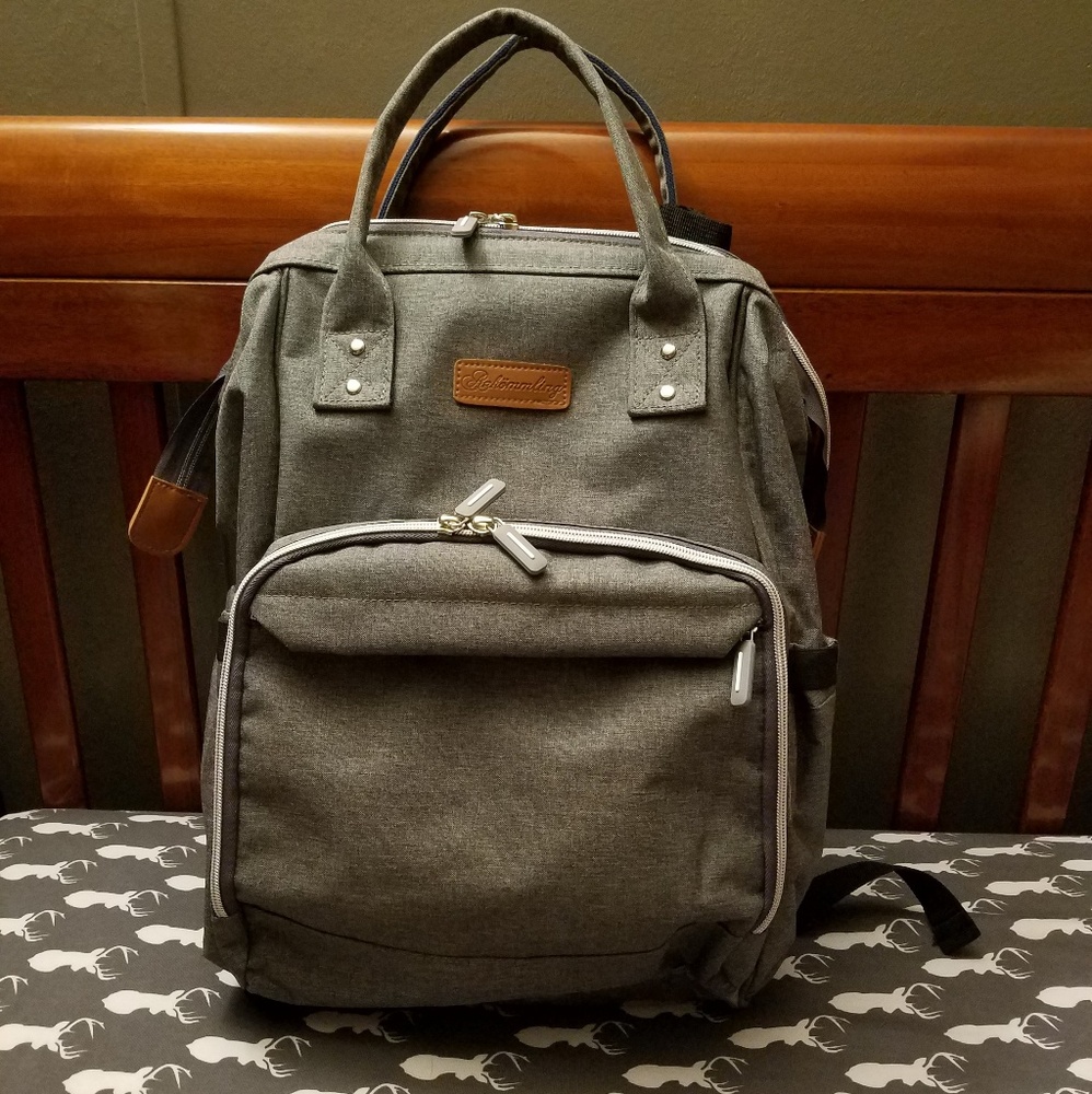 Backpack diaper bag- Gray-New
